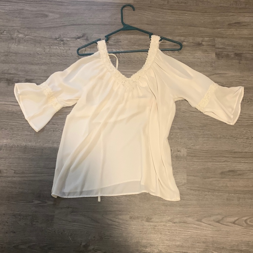 Charming Charlie White Blouse Size S